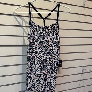 Mono B Multicolor Patterned Tank Top. Blue, Pink, Gray and White.